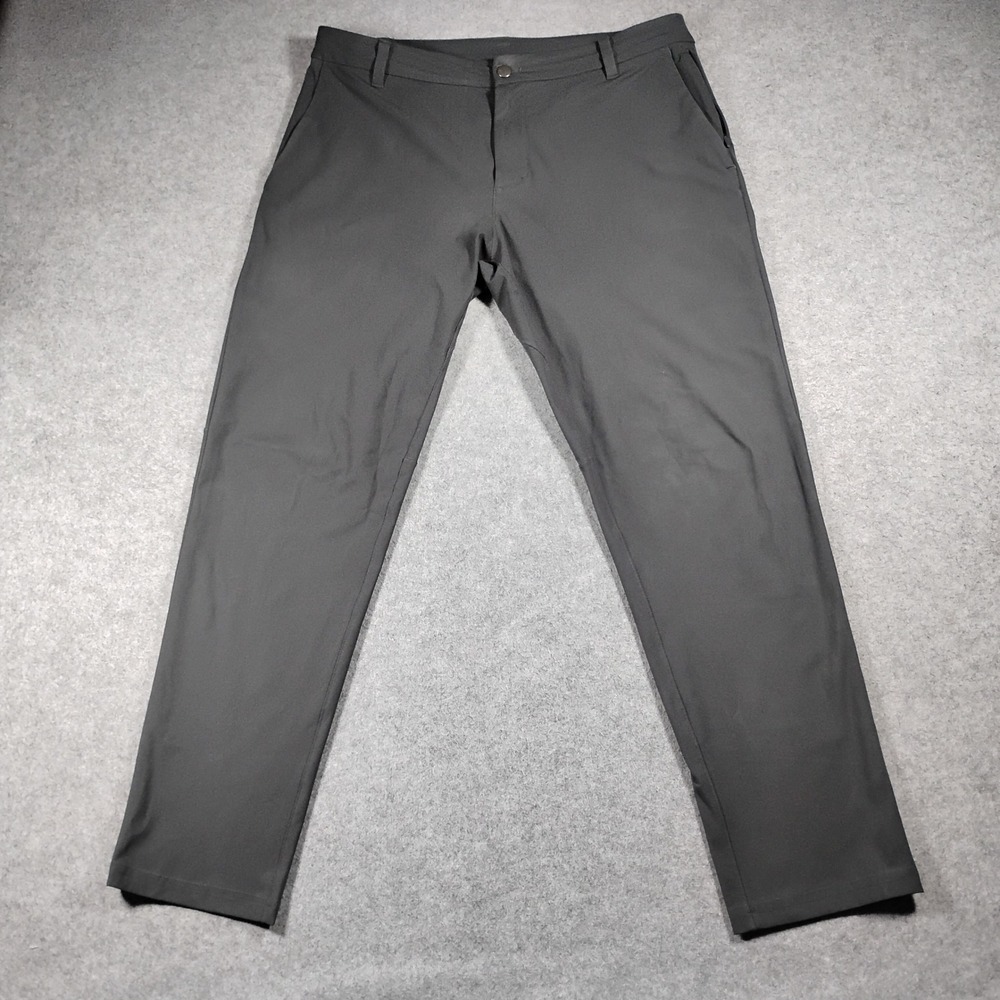Lululemon Commission Pant Slim Warpstreme Men 34 Black Golf Chino Trousers